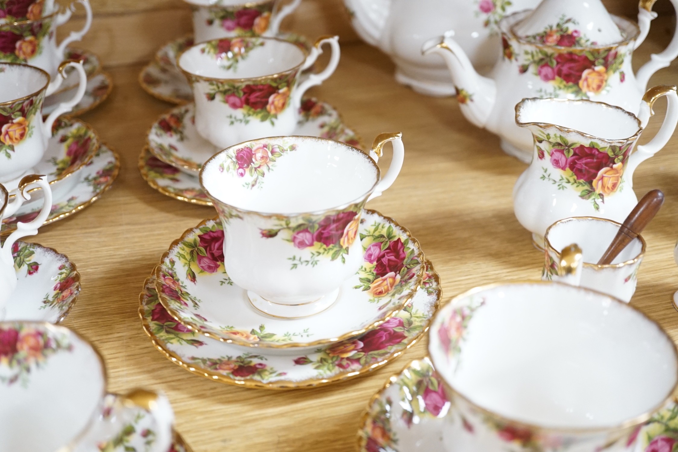 A Royal Albert Old Country Roses ten cups tea service